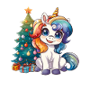 Einhorn Weihnachtsbaum Kawaii