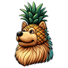 Dog with pineapple disguise