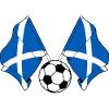 Two Scottish flags with a football Scotland
