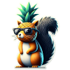 Cooles Eichhörnchen mit Ananasmaske
