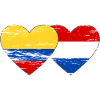 Colombie Hollande drapeau coeur utilisé
