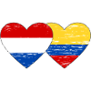 Colombia Holland Flag Heart Used