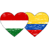 Hongrie Colombie drapeau coeur utilisé