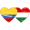 Colombie Hongrie drapeau coeur utilisé