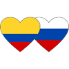Colombie Russie Drapeau Coeur