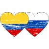 Colombie Russie drapeau coeur utilisé