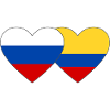 Russie Colombie Drapeau Coeur