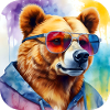 Cool bear with sunglasses