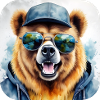 Cool bear with sunglasses