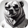 Cool bear with sunglasses