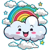 Cute cloud with rainbow