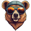Cool bear with sunglasses