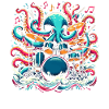 Drummer Drums Octopus Octopus