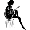 Young Woman Delicately Playing Guitar