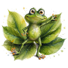 Dancing frog on lily pad