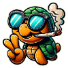 Cool turtle with sunglasses