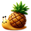 Cute snail with pineapple house