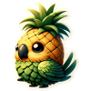 Cute little parrot as pineapple
