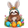 Drôle de paresseux lapin de Pâques emblématique Pâques