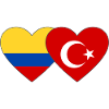 Colombia Turkey Flag Heart