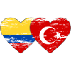 Colombia Turkey Flag Heart Used