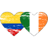 Colombie Irlande drapeau coeur utilisé