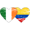 Ireland Colombia flag heart used