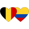 Belgium Colombia Flag Heart