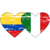 Colombie Italie Drapeau Coeur Utilisé