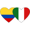 Colombia Italy Flag Heart