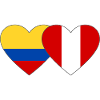 Colombia Peru Flag Heart