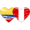 Colombia Peru Flag Heart Used