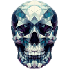 Ein bunter Totenkopf im Polygon-Stil