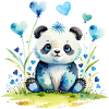 Süßer Panda im Herzenwald