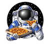 Space Astronaut Eating Pizza