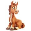 A funny sitting horse