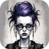 Fille punk gothique cool