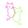 Retro Cats Heart