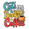 Cats, Books and Coffee Design