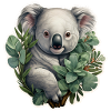 Koala with eucalyptus
