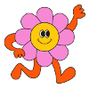 Happy Flower Running Character