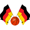 Two German flags crossed Basketball Germany