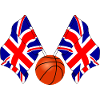 Two Great Britain flags crossed, Basketball