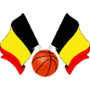 Two Belgian flags crossed Basketball Belgium