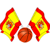 Two Spanish Flags Crossed Basketball Spain