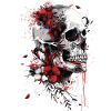 Totenkopf mit Blumen