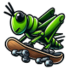 Grasshopper skateboarding
