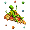 Alien Riding Pizza