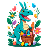 Ikonischer Ostersaurier Dinosaurier Osterhase