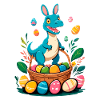 Ikonischer Ostersaurier Dinosaurier Osterhase